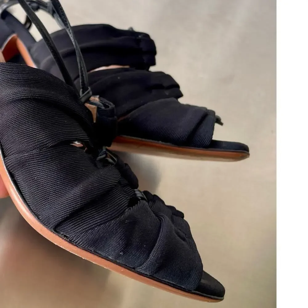 Alaïa Paris Black Knit Strappy Stiletto Heels Size 41 US 10.5-11